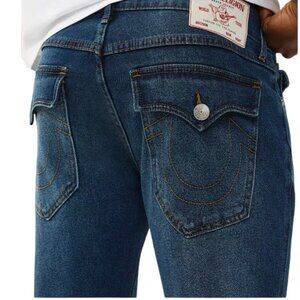 True Religion Rocco Relaxed Skinny Jeans Men's Size 38x32 Dark Wash Denim NWT